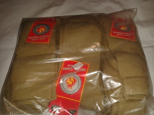 Medias Algodon 75% Gris Marrones Y Amarillas 12 Pares