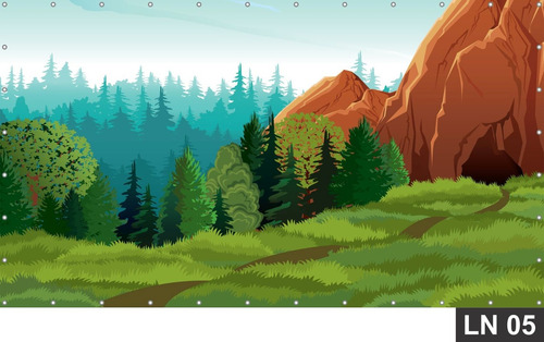 Imagem 5 de 6 de Floresta Encantada Painel 3,00x1,80m Lona Festa Aniversário