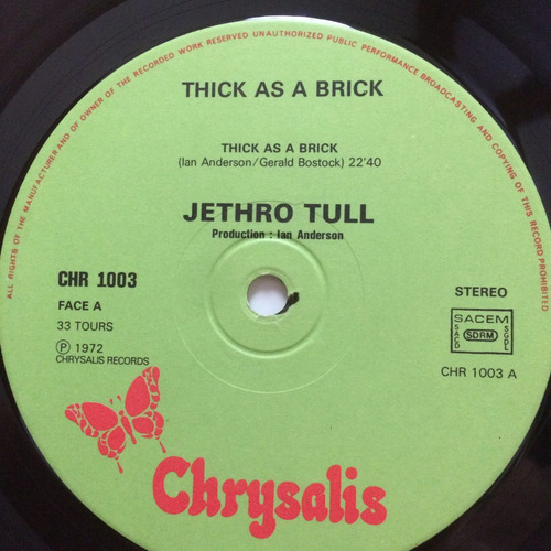 Lp Jethro Tull - Thick As A Brick Import Capa Jornal 72 Raro (Usado)