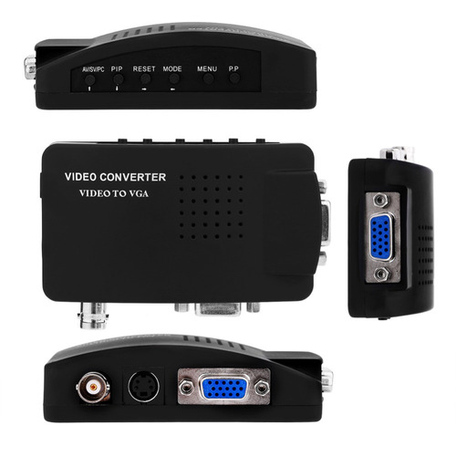 Cctv Composto + S-video Vga Bnc Para Vga Conversor Adaptador