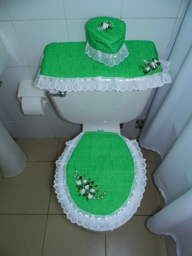 Juegos De Baño Exclusivos, Bordados Con Cinta. (verde Joven)