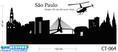 Adesivo De Parede Decorativo Cidade São Paulo Ponte Estaiada