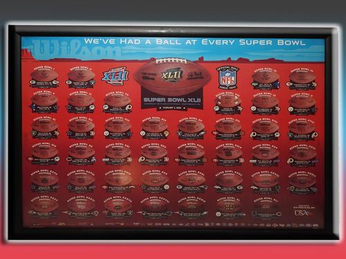 Nfl Super Bowls Cuadro Poster Balón Wilson 1 A 42