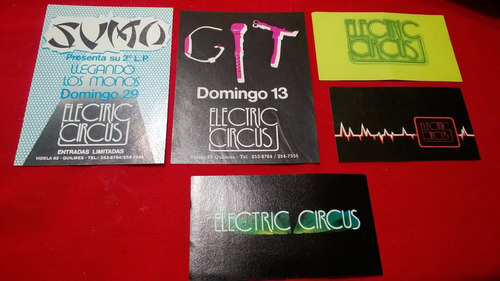 Electric Circus  Lote X 5 Tarjetas Y Publicidades Años 80