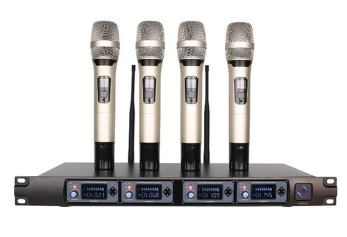 Micrófonos Inalámbricos Con 4 Cuatro Set De Micrófonos Uhf