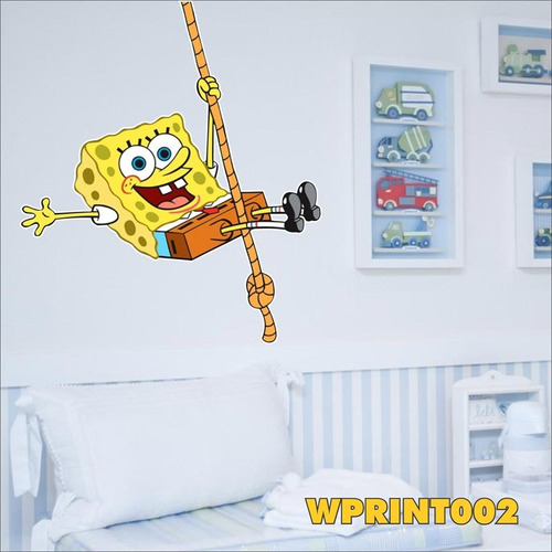 Adesivo Wpri2  Infantil Desenho Bob Esponja Calça Quadrada