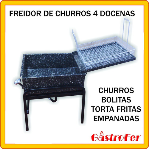 Imagen 2 de 5 de Freidora Depaolo Para Churros A Gas Para 4 Docenas + Canasto