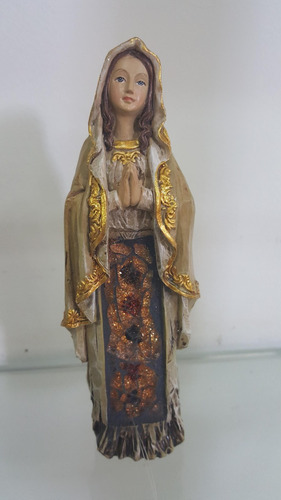 Imagem Nossa Senhora Lourdes Resina Estilizada Pedraria 30cm