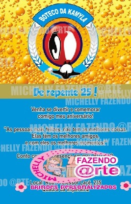Imagem 5 de 5 de Convite Festa Boteco 10x15 - Envelope Grátis