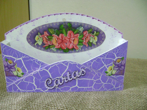 Porta Cartas Em Mdf Lilas