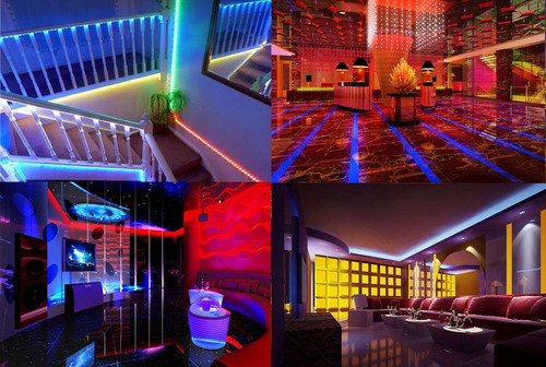 Imagen 9 de 9 de Combo 5 Metros Tira Led Interior Rgb 5050 +control 24botones