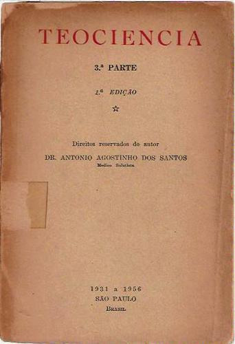 Teociencia Antonio Agostinho Santos Esotérismo Teosofia Raro