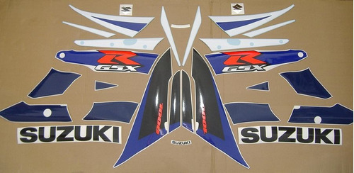 Kit Adesivos Emblemas Suzuki Gsxr 1000 2004 Azul E Branca