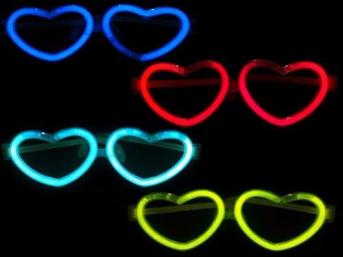 Imagen 1 de 9 de Lentes Cotillón Neon Aviador Y Corazón - Pack X12!!!