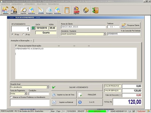 Programa Para Cadastro De Clientes E Agendamentos V1.0