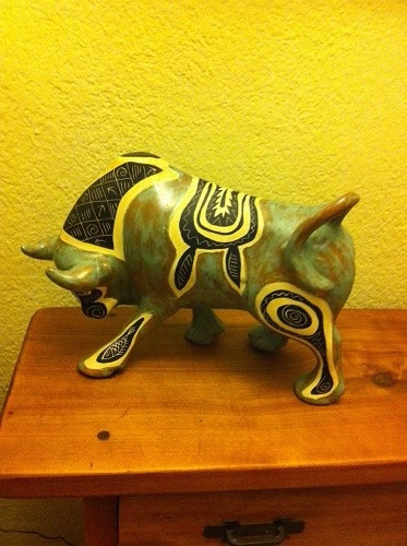 Cerámica Al Horno Toro Pequeño 14cm De Largo X 7cm De Alto