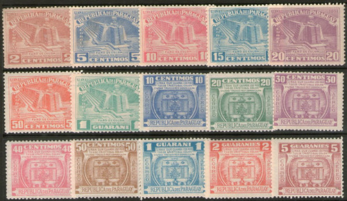 Paraguay Serie Completa X 15 Mint Faro De Colón Año 1952