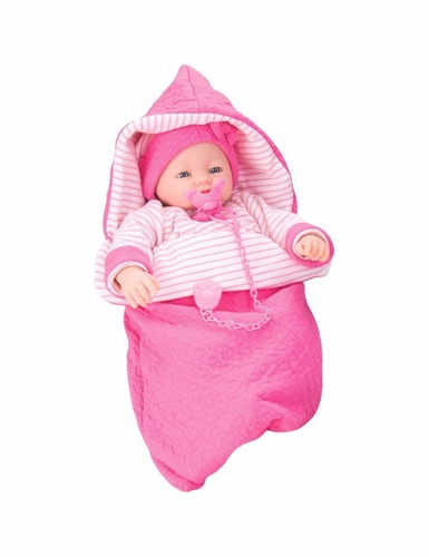 Boneca Dorme Bebê Pink 5283 - 40 Cm - Roma