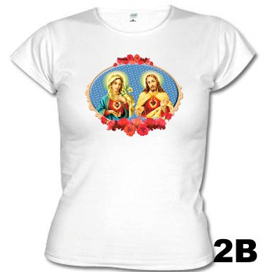 Camisetas Católicas Sagrado Coração De Jesus E Maria 611