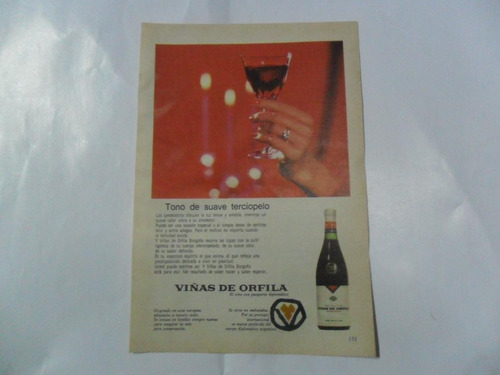 Antigua Publicidad Vino Viñas De Orfila  1965
