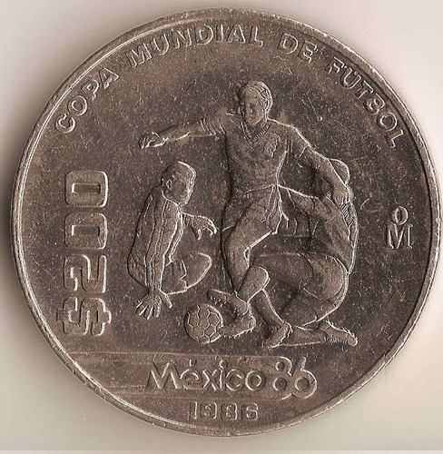 Moneda 200 Pesos Copa Mundial Futbol 1986