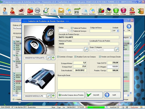 Software Auto Som E Tuning Com Serviços E Financeiro V2.0