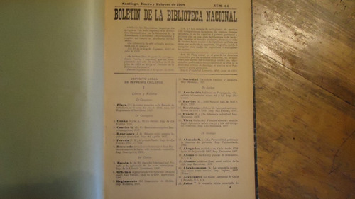 Boletines De La Biblioteca Nacional Principios 1900