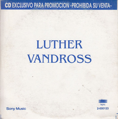 Cd Promo Luther Vandross Argentina Con 4 Temas 1994 Raro