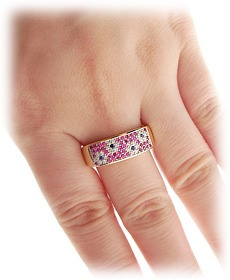 Extravasarjóias Anel Flor Com Rubis,diamates E Safira