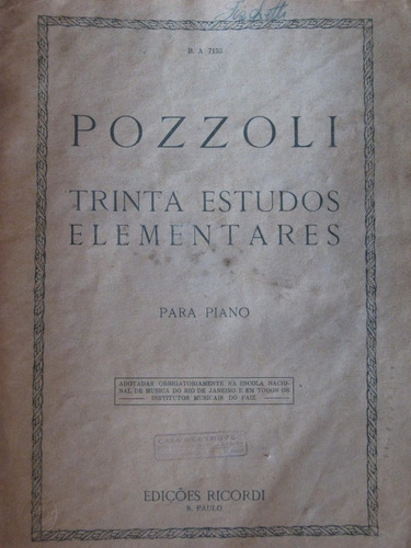 Partitura Pozzoli Trinta Estudos Elementares Para Piano