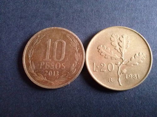 Moneda Italia 20 Liras Bronce 1981 (c 21)