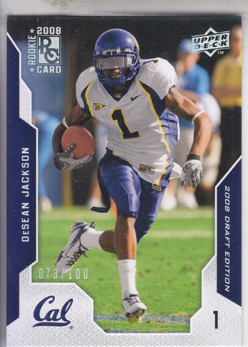 2008 Ud Draft Edition Silver Rookie Desean Jackson Phi /100