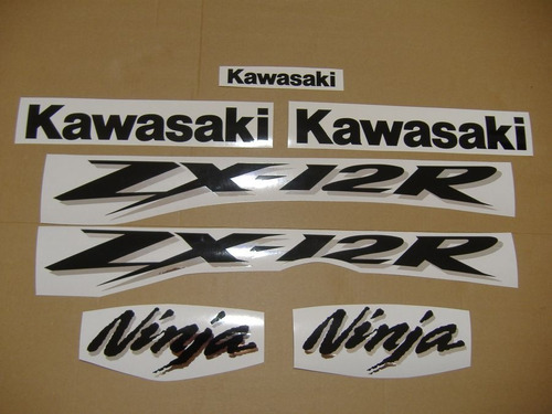 Kit Faixa Emblema Adesivo Kawasaki Zx12 2004 Preta Zx 12