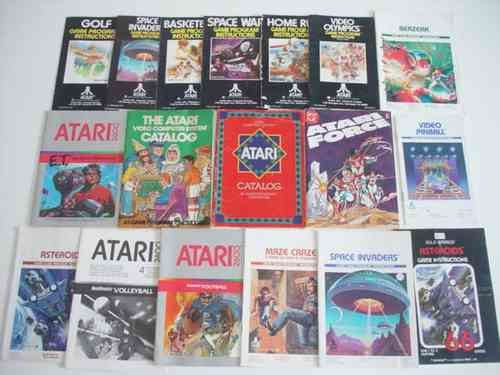 Atari 2600 : Diversos Manuais E Catalogos Originais Unidade