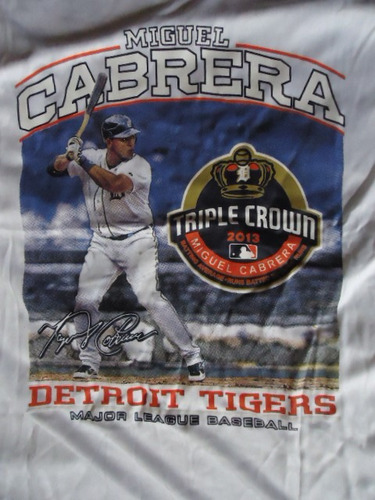 Franelas Miguel Cabrera Triple Corona. Marca Majestic