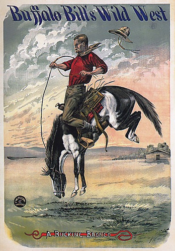 Cavalo Animal Cawboy Chapéu Rodeio Poster Repro