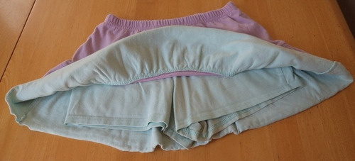 Falda Con Short Integrado Lila Y Verde Talla 7-8 Niña Fn2 (Usado)