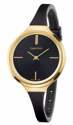 Reloj Calvin Klein K4u235b1 Lively Negro/dorad Dama Original