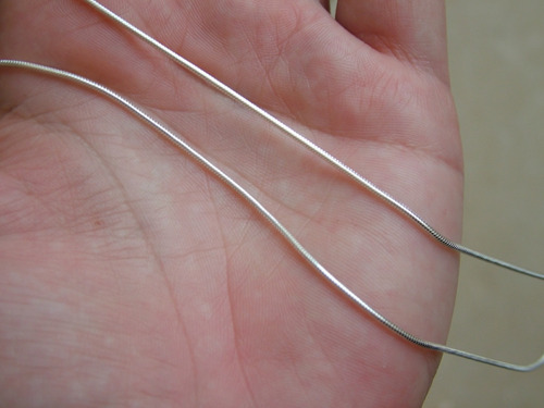 Corrente Rabo Rato Redonda 1mm 60cm Prata 925 Legítima