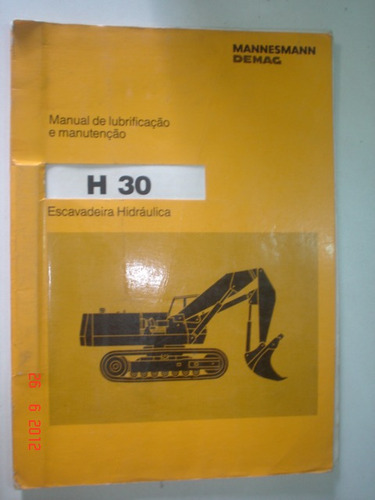 Manual Escavadeira H30 Mannesmann Demag Original Trator Hidr