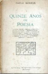 Quinze Anos De Poesia - Paulo Bomfim - Autografado - 1957