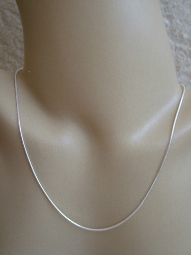 Corrente Rabo Rato Redonda 1mm 60cm Prata 925 Legítima