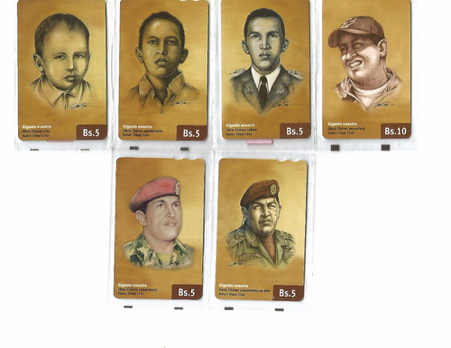 Combo De 6 Tarjetas Cantv Hugo Chavez En Su Bistler  Nuevas