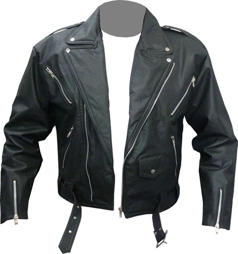jaqueta de couro rock masculina