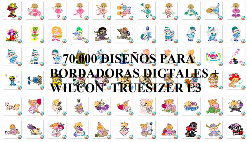 70000 Diseños De Bordados + Wilcom Truesizer E3