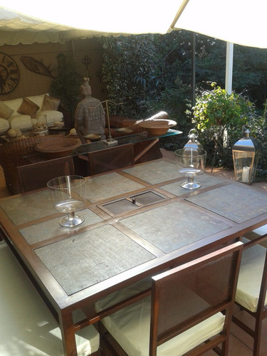 Comedor 8 Personas Fierro Con Brasero Muebles Y Terrazas