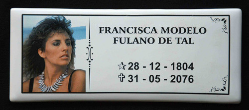 Placa Foto Porcelana Lápide Para Homenagear Seu Ente Querido