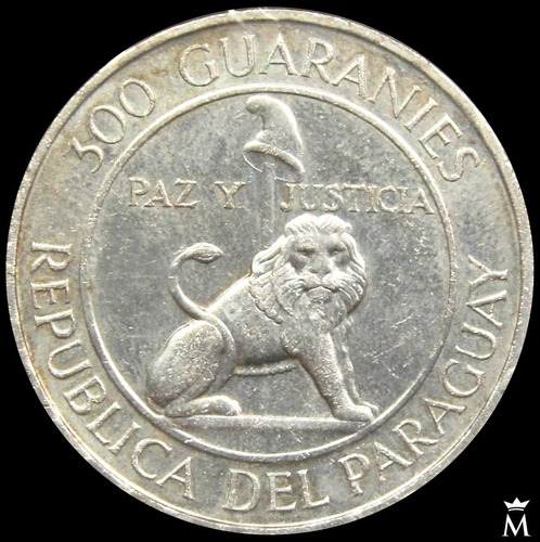 Mg* Paraguay 300 Guaraníes Moneda Grande De Plata
