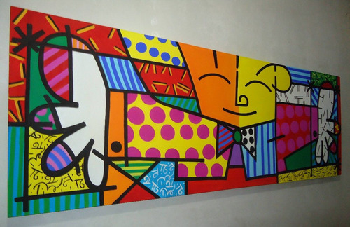 Abraço Romero Brito Releitura  0,70 X 2.00 Oleo Sobre Tela