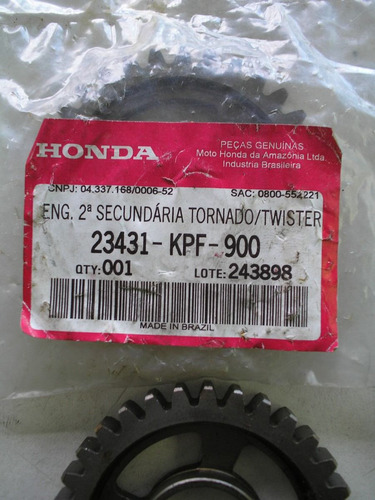 Engrenagem De Câmbio Da 2º Secundária  Honda Tornado/twister